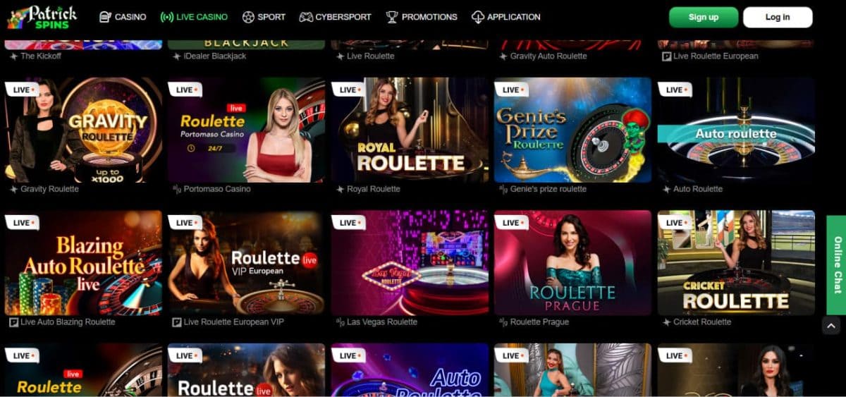Patrick Spins Casino — Online Slots, Jackpots & Live Dealer Tables image 3